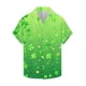thumbnail image 4 of Ceisia Men's St. Patrick's Day Gradient Shamrock Heart Print Short Sleeve Turndown Collar Stretch Casual Shirt Multicolor M Gifts, 4 of 5