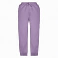 thumbnail image 5 of kpoplk Girls' Athletic Sweatpants Cute Baggy Jogger Pants with Drawstring and Pockets for Teen Girls(Purple,9-10 Y), 5 of 5
