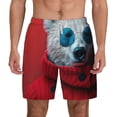 thumbnail image 2 of Picia Stylish Polar Bear Sunglasses pattern Mens Swim Trunks with Compression Liner Stretch Beach Shorts Quick Dry with Zipper Pockets No-Chafing Board Shorts-X-Large, 2 of 9