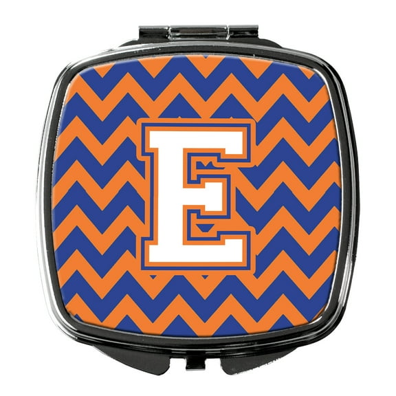 Letter E Chevron Blue and Orange 3 Compact Mirror CJ1060-ESCM