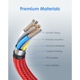 thumbnail image 5 of LENTION USB C to USB C Cable 10ft 100W,Type C 20V/5A Fast Charging Braided Cord Compatible New MacBook Pro/Air,iPad Pro/Air/Mini,Surface,Samsung Galaxy S21/S20/S10/S9/Note,Switch,More(Red), 5 of 12