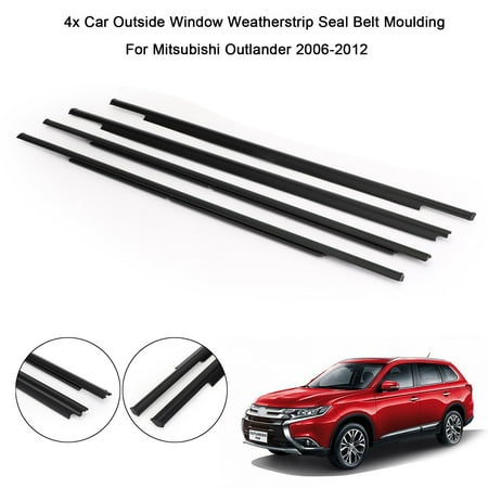 Motor Genic 4x Car Window Weatherstrip Seal Belt Moulding For Mitsubishi Outlander 06-2012