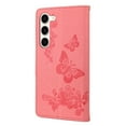 thumbnail image 3 of SaniMore for Samsung Galaxy S23 Plus Case with Wrist Strap, Butterfly Embossed Magnetic Card Slot & Cash Bag Shockproof PU Leather Flip Folding Wallet Kickstand for Samsung S23 Plus, Pink, 3 of 7