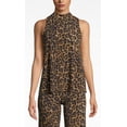 thumbnail image 2 of Nicole Miller Artelier MULTICOLOR Furry Leopard Jersey Turtleneck Top, US Large, 2 of 3