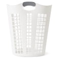 thumbnail image 2 of GpLuMy Easy Carry Hamper, Large 87.5 Liter Lightweight Plastic Ventilated Laundry Basket Clothes Bin with Handles, White, 2 of 9