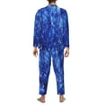 thumbnail image 5 of Kll Blurred Star Snow Christmas Sleepwear Mens Flannel Pajamas,Long Cotton Pj Set, 5 of 9