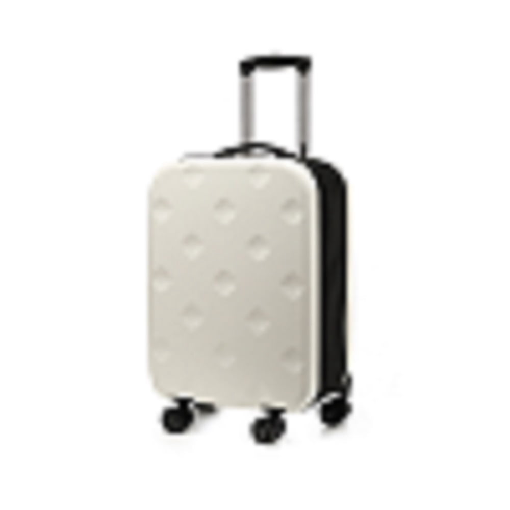 Fashion White Foldable 20in Travel Luggage Expandable 45L Capacity Hard Shell Boarding Suitcase with Oxford Lining