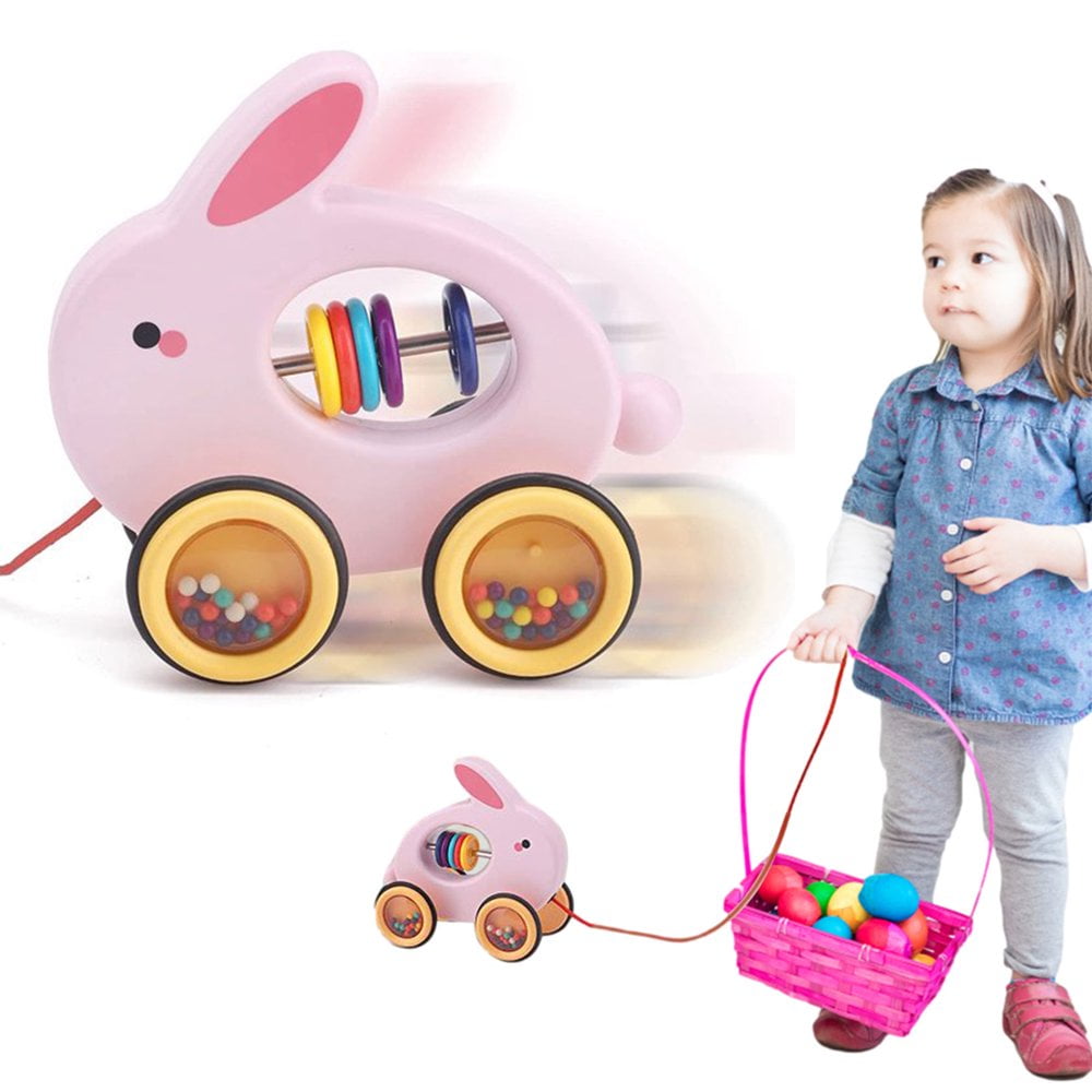Toys Baby Toys Baby Pretend Play Cartoon Drag Animal Traction Vehicle Other Baby Toys Pull Along Toy Bunny For Toddlers 1 2 3 Years Old Baby Girls
