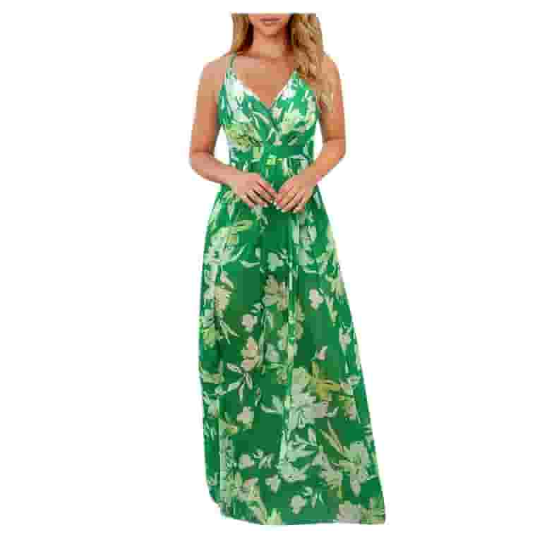 iOPQO summer dress Women Floral Backless Evening Party Beach iOPQO summer dress Women Floral Backless Evening Party Beach