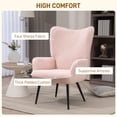 thumbnail image 4 of HOMCOM Modern Sherpa Accent Chair Upholstered Wingback Armchair for Bedroom, 4 of 10