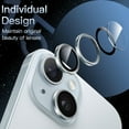 thumbnail image 3 of JETech Camera Lens Protector for iPhone 15 6.1-Inch and iPhone 15 Plus 6.7-Inch, 9H Tempered Glass Metal Individual Ring Cover, HD Clear, 2-Pack (Blue), 3 of 7