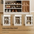 thumbnail image 4 of Noelse Hall Tree with Bench,3-in-1 Entryway Organizer with Coat Rack, Shoe Storage and 2-Tier Shelf,Adjustable Design for Hallway, White, 4 of 10