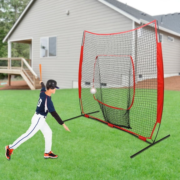 Baseball Practice Net, Baseball Softball Hitting Pitching Net, Outdoor Softball Pitching Net with Carry Bag, Baseball Backstop Practice Net for Pitching Batting Catching