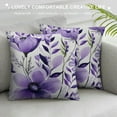 thumbnail image 3 of Purple Floral Throw Pillow Case, Cute Flower Decor Pillow Cover, Bedroom Living Room Cushion Cover for Couch Sofa Bed,, 3 of 5