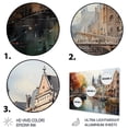 thumbnail image 3 of Designart "Beige Canal City Reflections Cityscape" Canals Metal Wall Art, 3 of 5