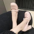thumbnail image 7 of Xfvqtps Ladys Mary Jane High-Heeled Shoes Bowknot Chunky Heel Round Toe Princess Grace Patent Leather Shoes Heel High 6CM Pink, 7 of 7