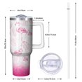 thumbnail image 3 of 1pc Flamingo 40oz Tumbler with Straw & Handle - Insulated Stainless Steel Cup | Holiday Gift for Man Women (Christmas, Valentine's, Birthday), 3 of 5