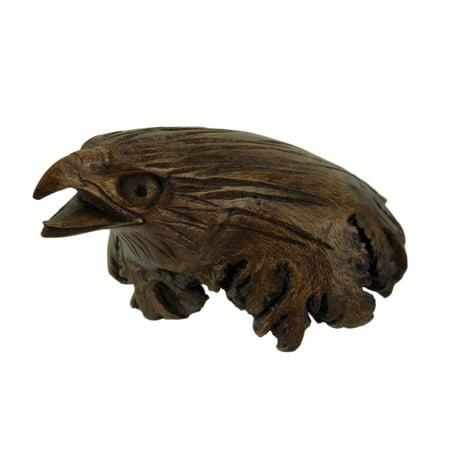 - Hand Carved Indonesian Parasite Wood Eagle Head Statue