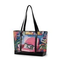 FORMRS Laptop Tote Bag for Women with 15.6" Computer Compartments Handbag, Art Cat