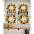 thumbnail image 2 of Spring Sunflower Wreath Short Blackout Curtains 30 Inch Long Watercolor Floral Linen Texture Rod Pocket Kitchen Curtains, 2 Panels Thermal Insulated Room Darkening Drapes for Bedroom, 42"W x 30"L, 2 of 5