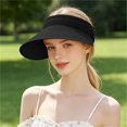 thumbnail image 7 of PRINxy Women's Roll-Up Wide Brim Straw Sun Visor Hat, Lightweight Portable UV Protection Hat for Summer Beach Hiking Activities Black, 7 of 7