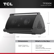 TCL Portable Bluetooth Party Speaker with 340W Powerful Sound, 8 RGB Dynamic Light Shows, 18 Hour Battery, and IPX4 Splash-Proof Rating (NEW 2025) - TP300K