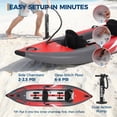 thumbnail image 2 of Gaderth 2 Person Inflatable Kayak 12.5 FT, Fishing Kayak for Adults with 450 LBS Capacity, Portable Touring Kayak with 2 Padded Seats, 3 Fins, Hand Pump, Carry Bag and Repair Kit for Lakes and Rivers, 2 of 7