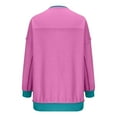 thumbnail image 5 of Busydd Womens Sweatshirts Fall Button Up Long Sleeve Shirts for Women Fashion Casual Color Patchowrk Crewneck Sweatshirts Comfort Lightweight Hoodie Pullover Tops, 5 of 8