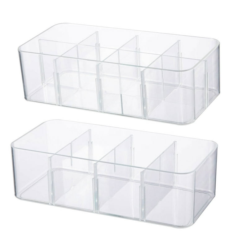 mDesign Plastic 3 Compartment Divided Drawer and Closet Storage Bin -  Organizer for Shirts, Scarves, Socks, Bras