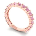 thumbnail image 2 of 1.44 ctw Wedding Band for Women - 14K Rose Gold Simulated Pink Diamond Stackable Eternity Ring, 2 of 6
