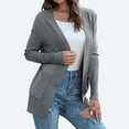 thumbnail image 4 of Lilgiuy Women Casual Long Sleeve Solid Ladies Pocket Tops Coat Sweater Coat Gray，12（XXL） Winter Clothes for 2022, 4 of 4