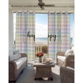 thumbnail image 6 of Easter Blackout Curtains for Bedroom Living Room Darkening Curtains 84 Inch Length 2 Panels Set Colorful Checkered Plaid Spring Gingham Textured Window Curtain Window Treatment Grommet Drapes 42"x84", 6 of 9