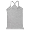thumbnail image 5 of inlzdz Kids Girls Dance Cotton Tank Top Y-Back Camisole Spaghetti Straps Vest Yoga Workout Basic Gray 140, 5 of 7