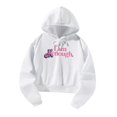 thumbnail image 3 of Sudaderas con capucha informales para mujer, jersey recortado con cordón, sudadera blanca, manga larga, suéteres de moda, Tops para correr en la calle XL, 3 of 8