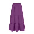 thumbnail image 5 of vigerkar Women’s Summer Boho Flowy Swing Tiered A-Line Maxi Skirt 2025 Fashion Trendy Elastic Waist Pleated Long Beach Dress Purple, S, 5 of 6