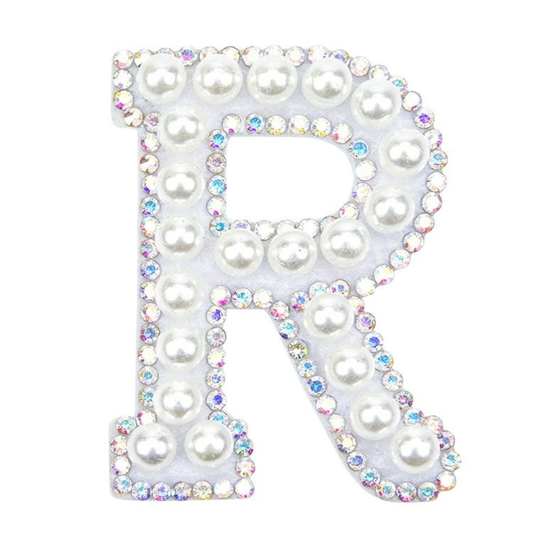 Letters Letters Rhinestone English Pearl On Cobble Decorative Iron Supplies  Glitter Cobble Sew Craft Clothes For DIY Letter AZ Applique Stickers