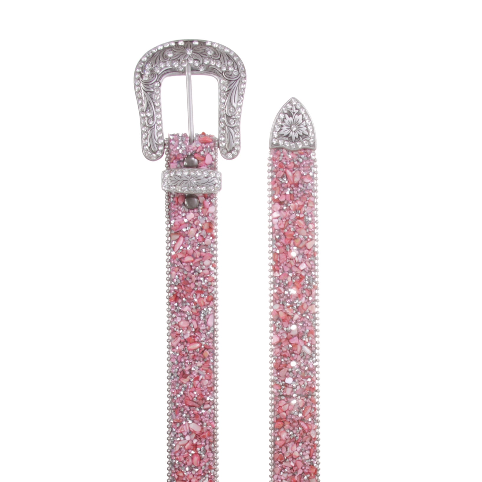 Western belt with multi colored crystals on a silver mesh belt. Western Cowboy Rhinestone Bling Mesh Stone Belt - Multi  main image 3