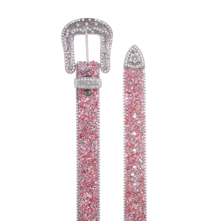 Western Cowboy Rhinestone Bling Mesh Stone Belt - Multi 