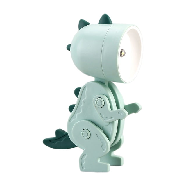 Led Night Light Battery Operated, Mini Dinosaur Shaped Adjustable Night Light with 3 Extra Button Cell Batteries for Kids Bedroom Desk