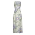 thumbnail image 5 of Summer Dresses for Women 2026 Trendy Sleeveless V Neck Empire Waist Floral Printed Flowy Maxi Dress Boho Beach Dress, 5 of 8
