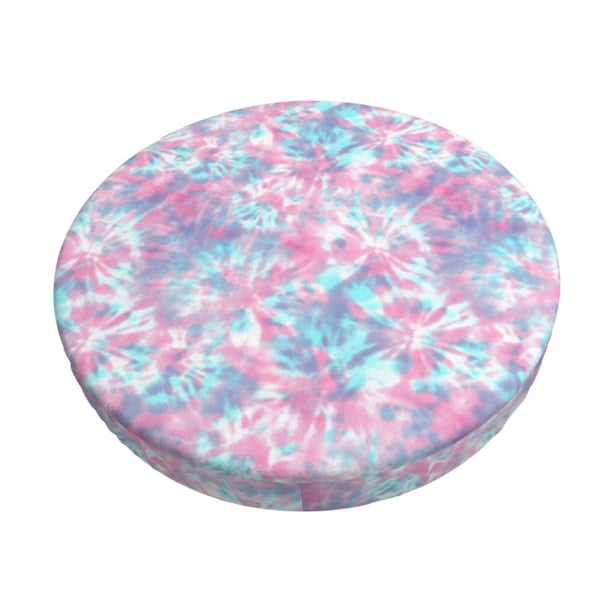 Balery Tie Dye Fundas de asiento para taburete de bar redondo de tela de terciopelo ajustables que protegen de arañazos y manchas para sillas de 14 a 17 pulgadas.-12 inch