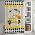thumbnail image 6 of Yellow Truck Small Stall Shower Curtain, Waterproof Shower Curtains for Bathroom, Spring Bees Honey Daisy Black Buffalo Plaid Washable Fabric Bath Curtain for Bathtub with Hooks 36x78 Inches, 6 of 9
