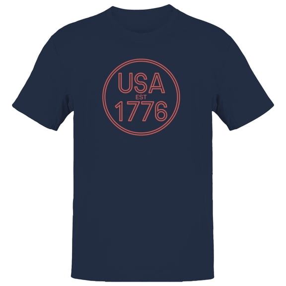 Smartprints USA EST 1776 Patriotic Vintage Men's T-shirt, Navy, S