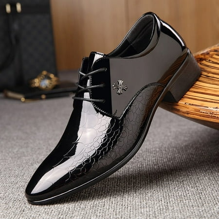 

Newest italian oxford shoes for men luxury patent leather wedding shoes pointed toe dress shoes classic derbies plus size 38-48