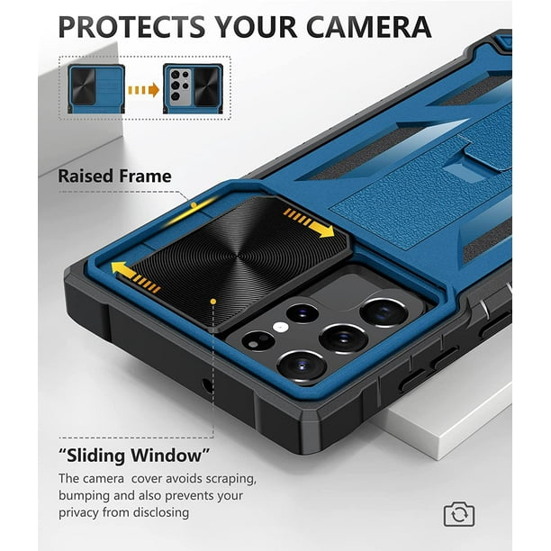 Étui de téléphone de protection pour appareil photo antidérapant, support  anti-chute, coques pour Samsung Galaxy