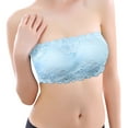 thumbnail image 3 of snowsong Bras for Women,Bralettes for Women Womens Padded Bandeau Bra Wire Free Strapless Convertible Bralettes Basic Layer Tube Top Bra Wireless Bra,Bandeau Bra,Seamless Bras Sky Blue One Size, 3 of 9