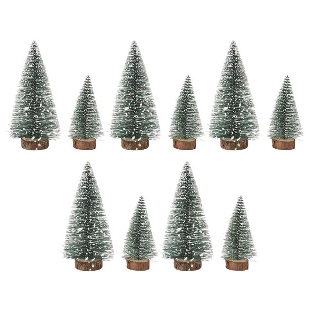 Juego de decoración de árbol de pino de Navidad, pequeño adorno de Navidad, árbol Artificial de mesa, 10 Uds.