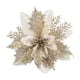 thumbnail image 4 of Adorno decorativo de flor de Pascua con purpurina, flor artificial DIY para repisa navideña Oro blanco, 4 of 7