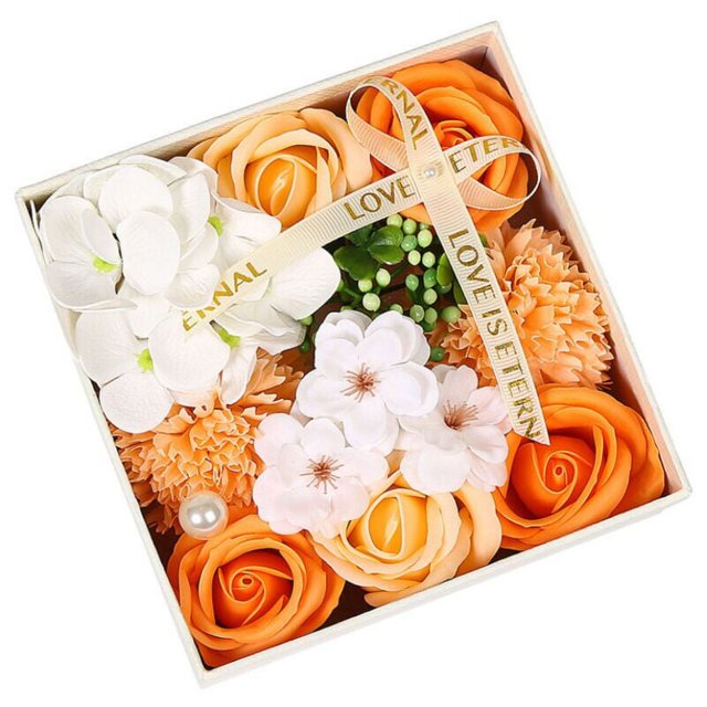 Flor de jabón, regalo floral de clavel creativo para el día de San Valentín de Tanabata (naranja cereza)