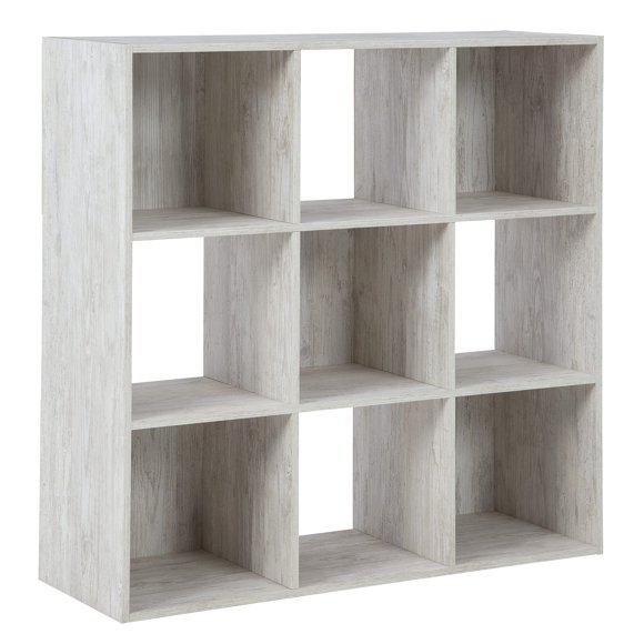 Signature Design by Ashley Paxberry Coastal 9 Cube Storage Organizer or Bookcase, Whitewash